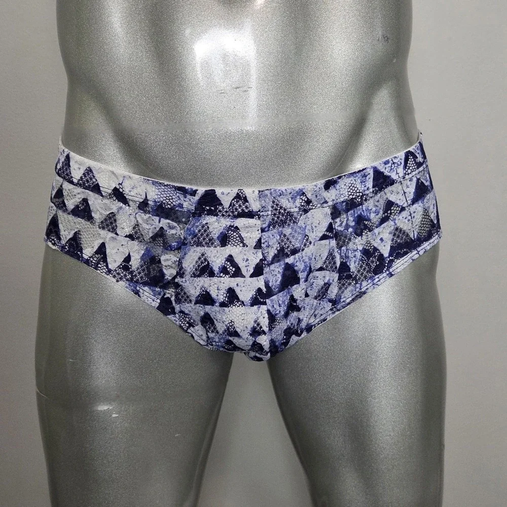 Cosabella‎ Men Never Say Never Comfort Micro Brief Blue White Lace Print size S